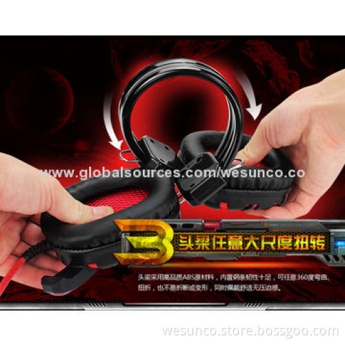 New gaming DJ headset with mic and thick cable, comfortable and high sound model